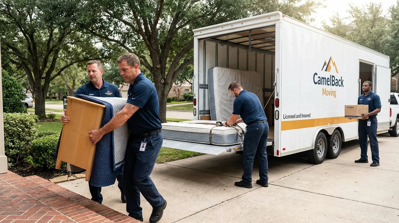 Crew loading residential truck for cross-state move from Sutton, MA