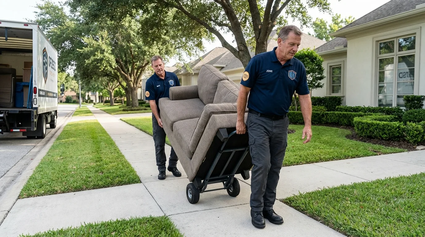 Local residential moving crew loading furniture in Sutton, MA